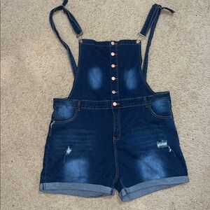 Denim Blue Distressed Jumpsuit